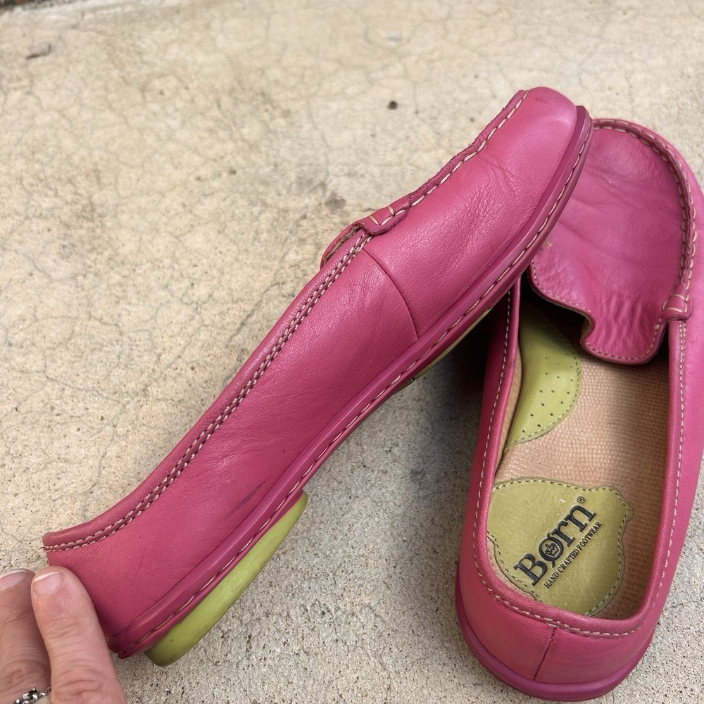 BORN (BØRN) Pink Leather Slip-On Loafers/Moccasins - Size 8.5 40 - Picture 10 of 13